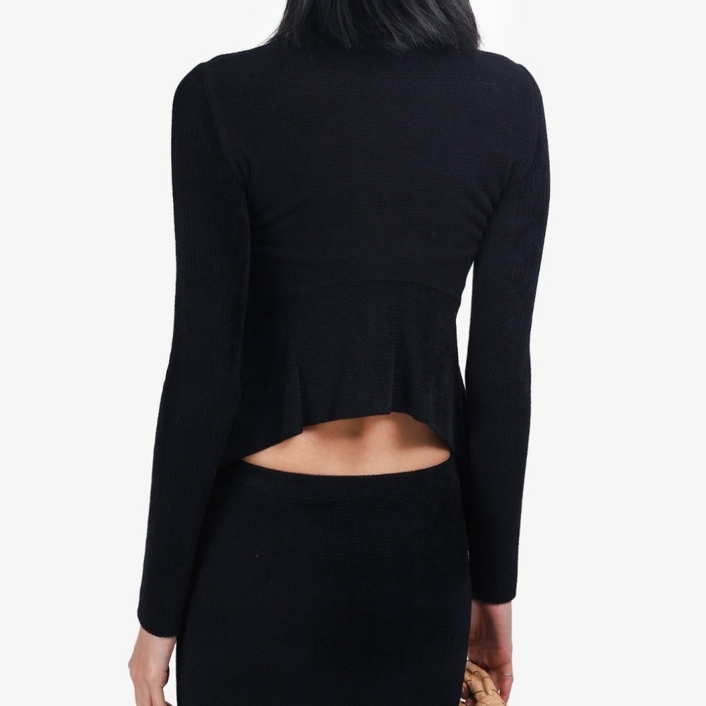 Alexander Wang Hi Low Assymetrical Velour Peplum Top Size M